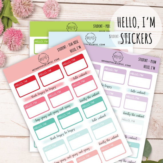 HELLO, I'M Planner Stickers. Stickers for Planners and Bullet Journals F712  