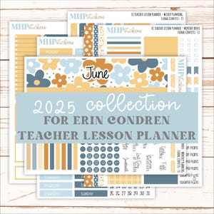 JUNE Stickers for EC Teacher Lesson Planner. 2025 Collection  &quot;Floral Confetti&quot;  || ECT