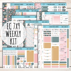 Erin Condren 7x9 wekelijkse planningskit. DECEMBER "Zoet & Vrolijk" Planner Stickers || PS-W