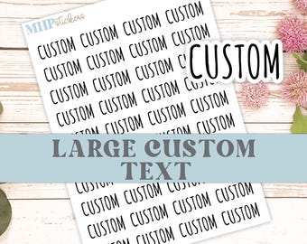 Large Script CUSTOM TEXT Stickers.  || L000