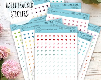 Mini Stickers for Monthly Habit Tracker Calendars. College Planner Stickers, Teacher Planners and Homeschool Planning || Q109