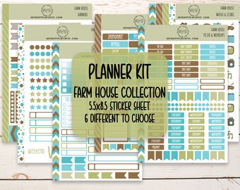 Weekly Planner Stickers | "FARM HOUSE" Collection | Add On Sticker Sheets for Scrapbooking, Bullet Journals, Organizers, and Planners