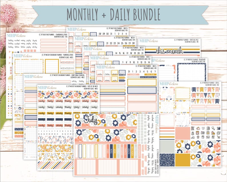JULY Daily Duo Sticker Kit for 7x9 Erin Condren Planners. 2026 ...
