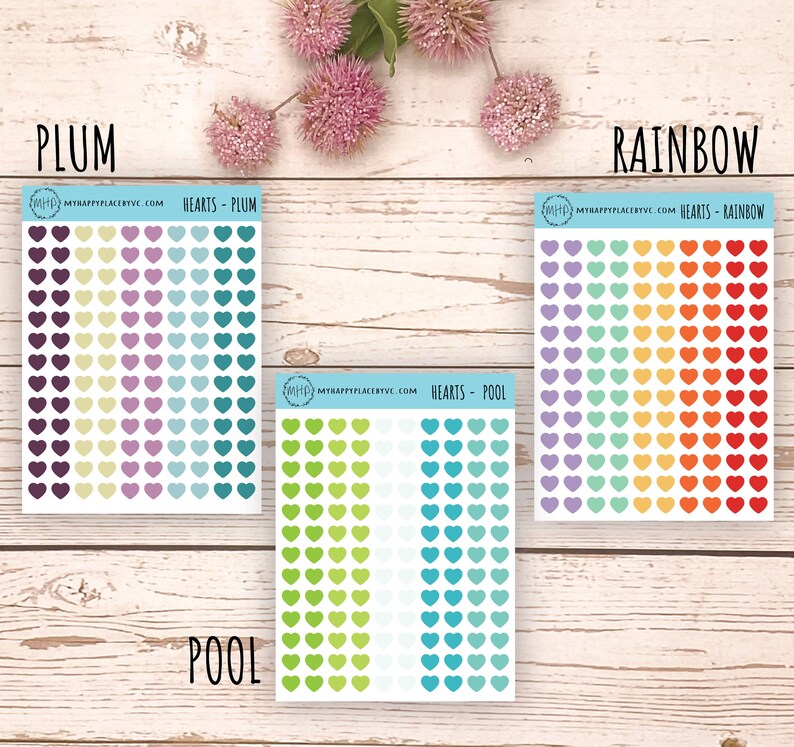 Mini Heart Sticker for College Planner School Planner Bullet - Etsy