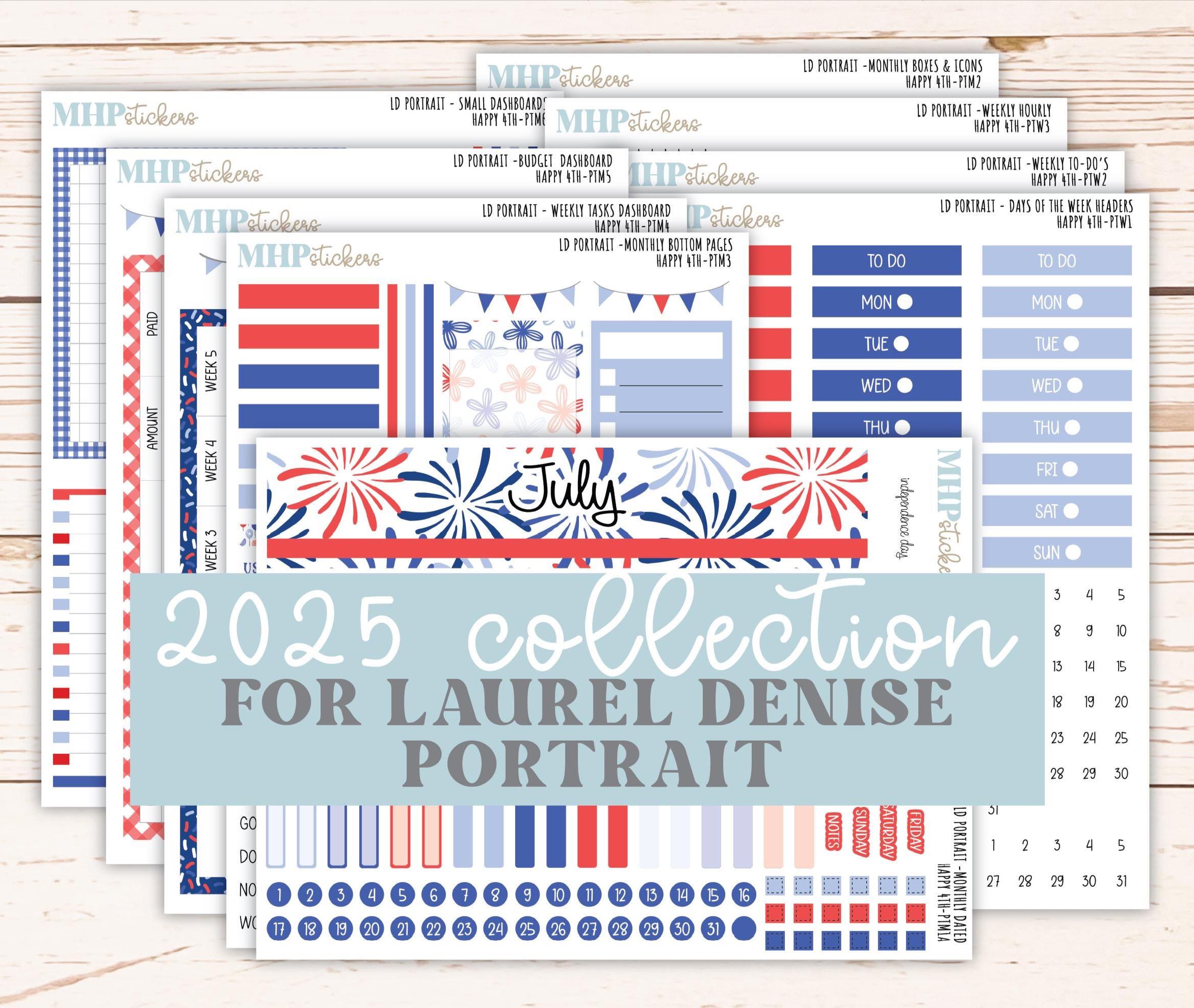 JULY 2025 Stickers for The Scout Laurel Denise Planner (formerly Portrait Planner). "Happy 4th"  || PTH4