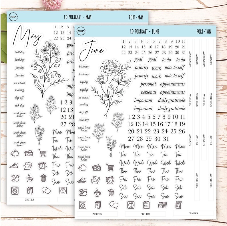 Minimalist Stickers for the Laurel Denise Scout Planner(formerly Portrait Planner). || LD-P image 4