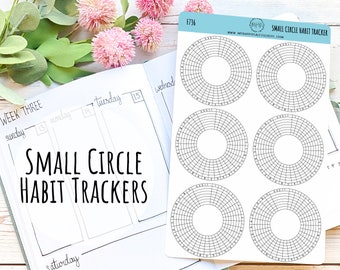Small Circle Habit Tracker Stickers for Bullet Journals, and Planners. Monthly Habit Tracker || F736