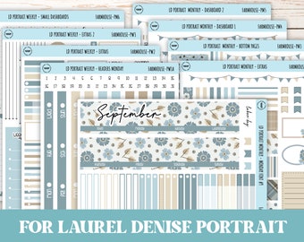 SEPTEMBER Stickers for The Scout Laurel Denise Planner (formerly Portrait Planner). &quot;Farmhouse&quot;  || PFH