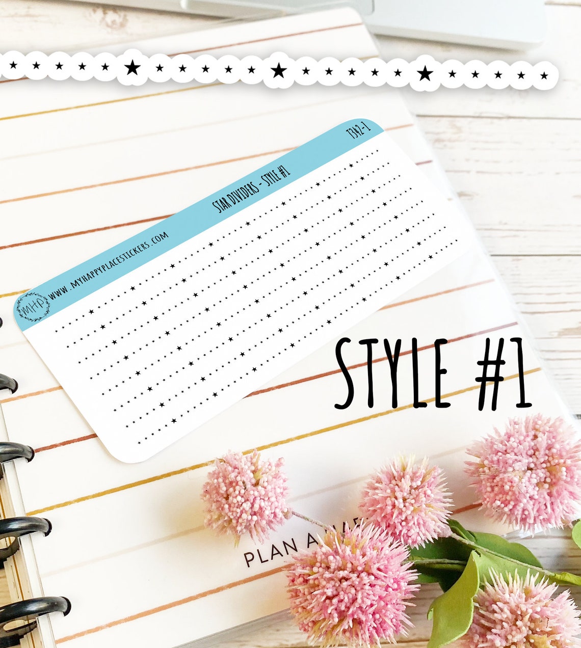 Stars Divider Stickers. Decorative Sticker for Planners. Foiled ...