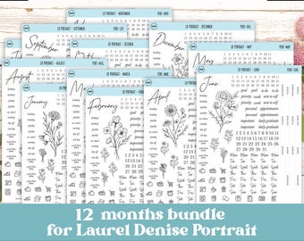 Minimalistische Sticker für den Laurel Denise Scout Planner(ehemals Portrait Planner).  || LD-P