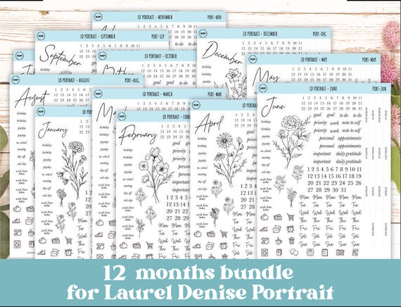 Minimalist Stickers for the Laurel Denise Scout Planner(formerly Portrait Planner).  || LD-P