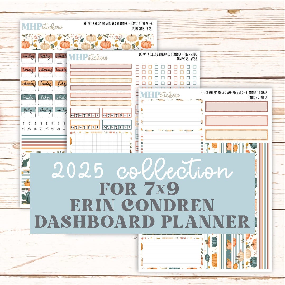OCTOBER Weekly Dashboard Kit for 7x9 Erin Condren Planners. "pumpkins ...