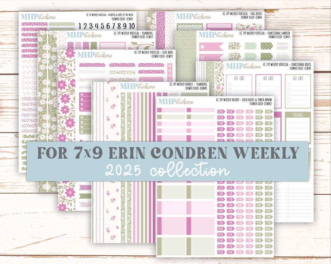 APRIL Weekly Planning Kits for 7x9 Erin Condren Planners. "flower ...