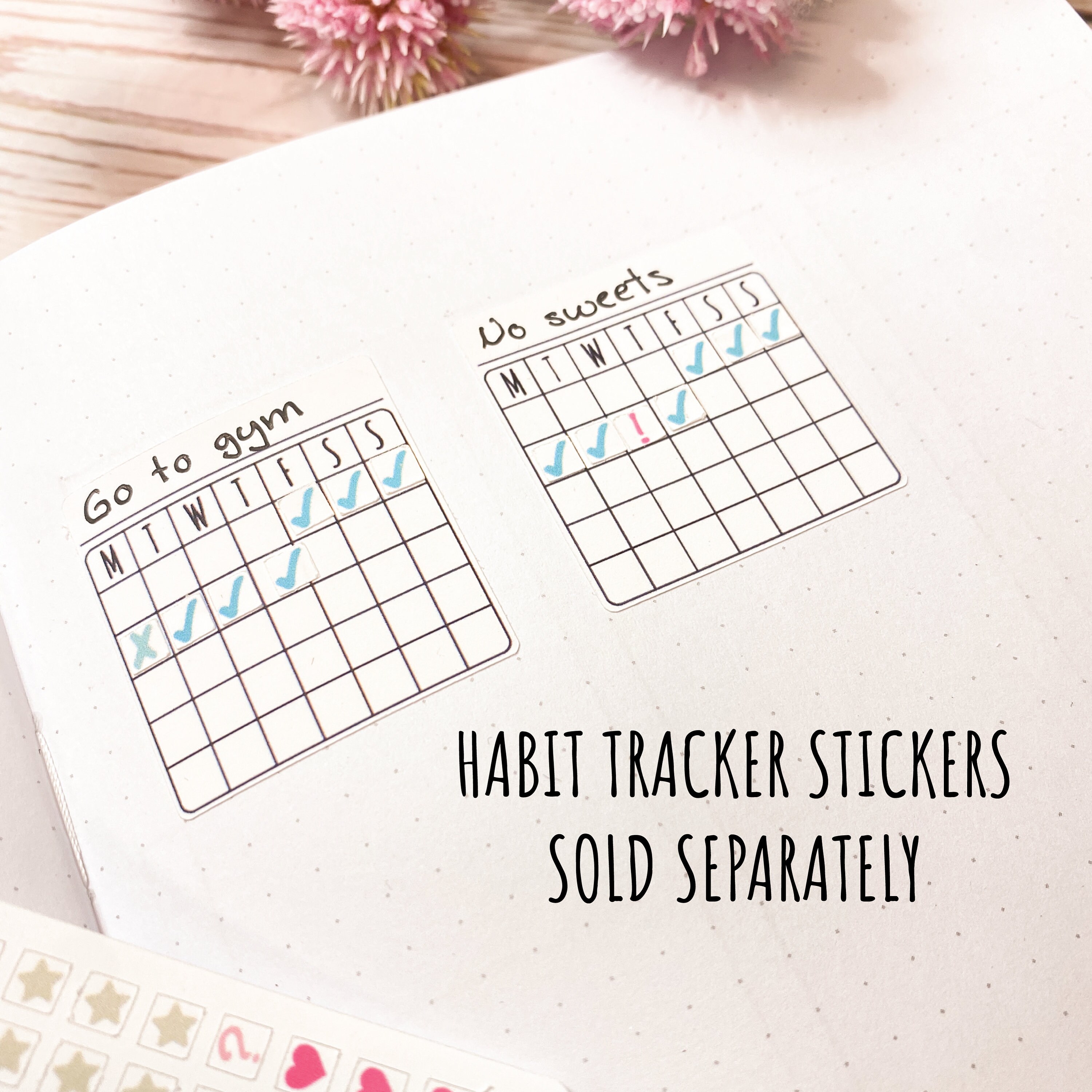Habit Tracker Calendars Stickers. Planner Stickers for College Planner ...