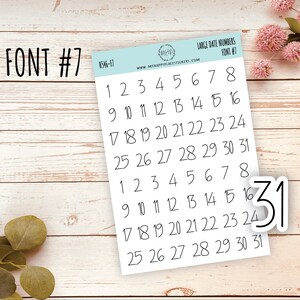 Sticker Set of Large Date Number Stickers for Planners, Organizers and Bullet Journals S06 image 8