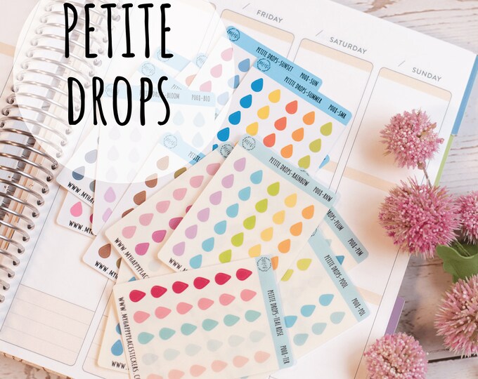 Petite Drop Stickers for Bullet Journals and Planners, Bullet Pointe Stickers || P008
