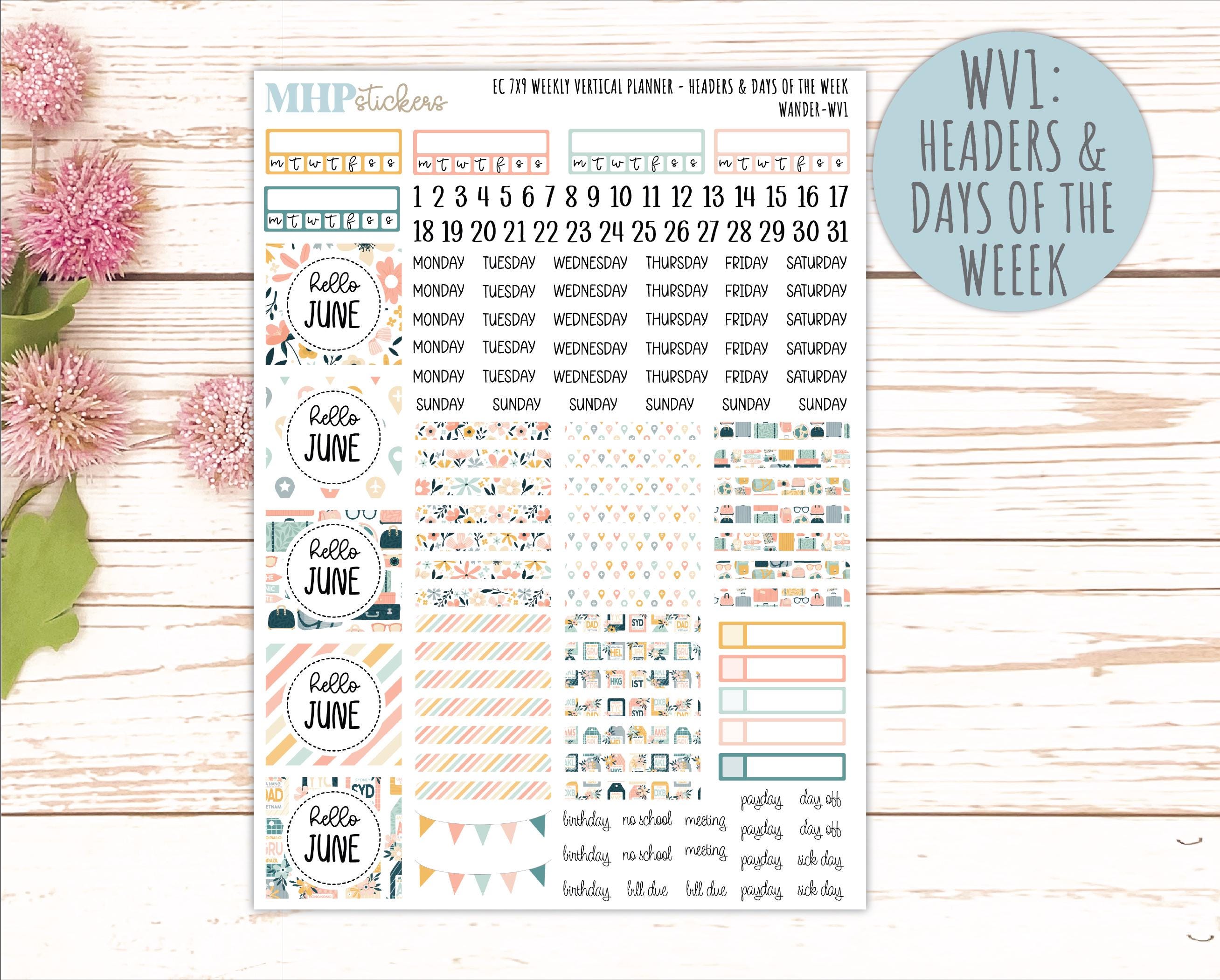 JUNE Weekly Vertical Kits for 7x9 Erin Condren Planners. 2026 ...