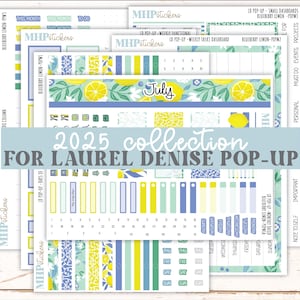 Juli 2025 Sticker für den Laurel Denise POP-UP Planer. "Blauberer Zitrone" || POPBL