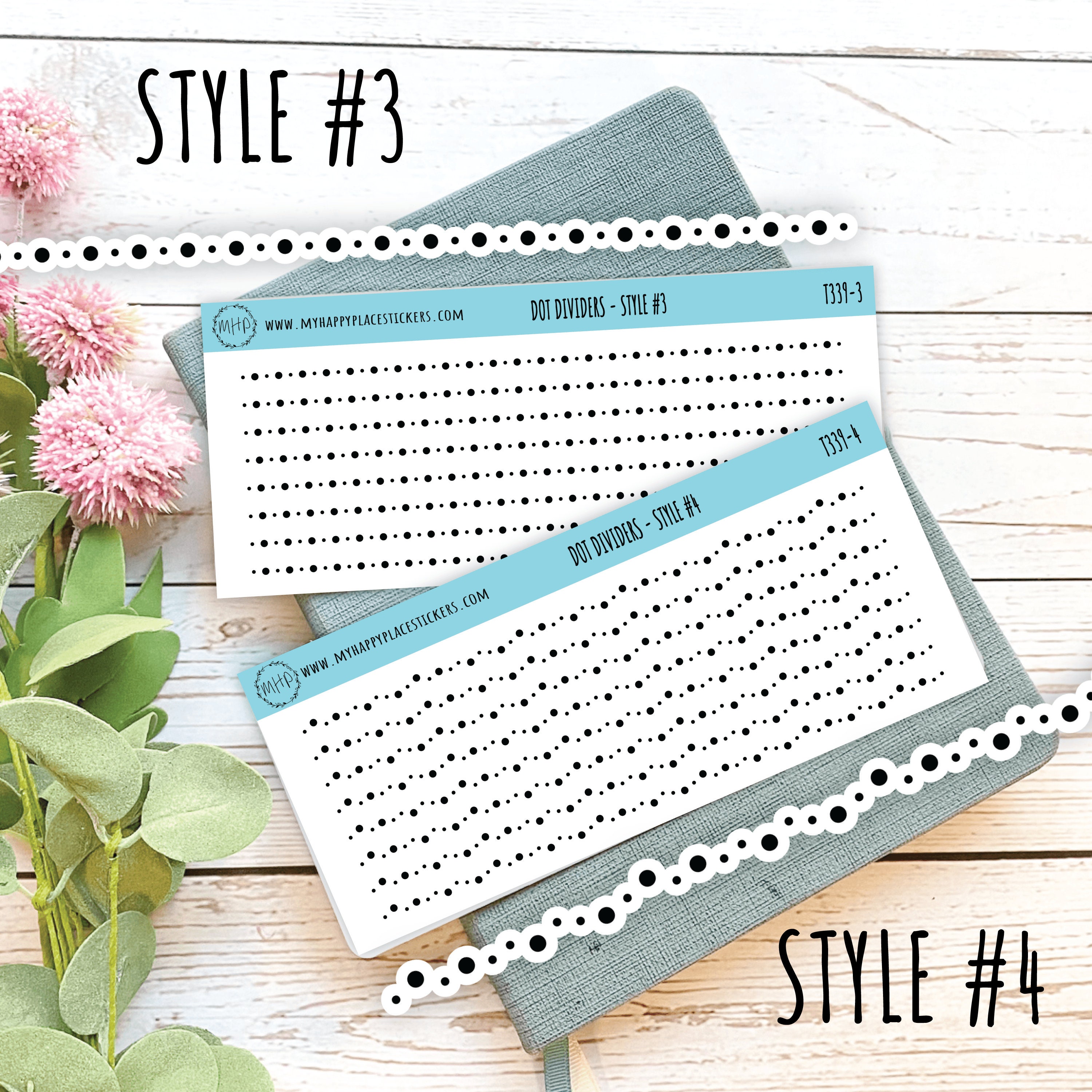 Dotted Divider Stickers. Decorative Sticker for Planners || T339 - Etsy