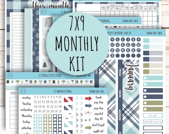 Erin Condren 7x9 Monthly Kit. JANUARY "Snow Day" || SD-M