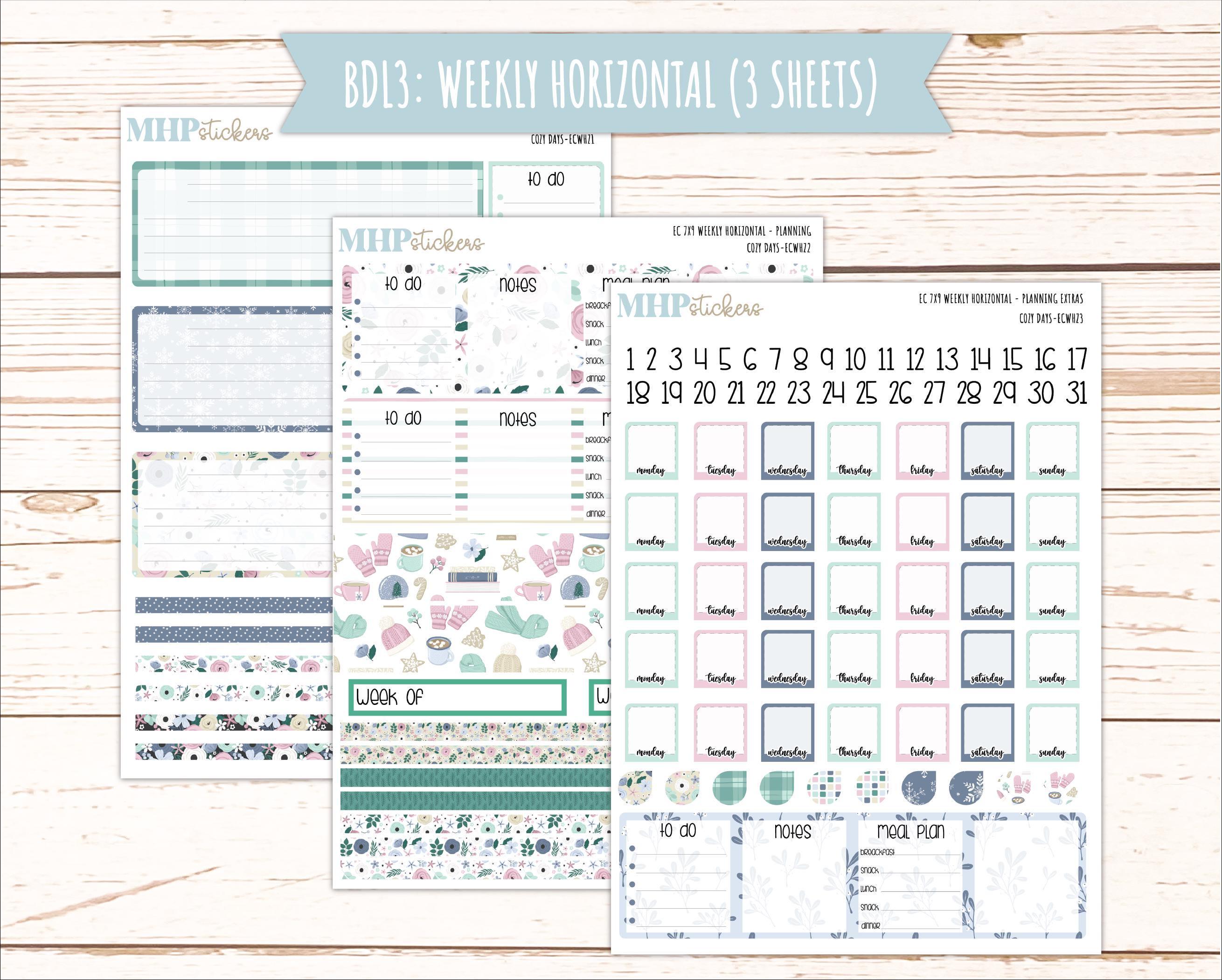 JANUARY Weekly Planning Kits for 7x9 Erin Condren Planners. "cozy Days ...