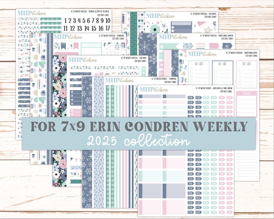 JANUARY Weekly Planning Kits for 7x9 Erin Condren Planners. "cozy Days ...