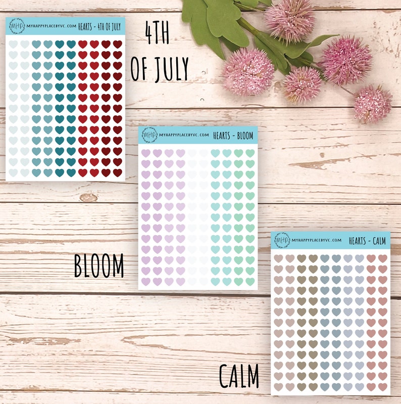 Mini Heart Sticker for College Planner School Planner Bullet - Etsy