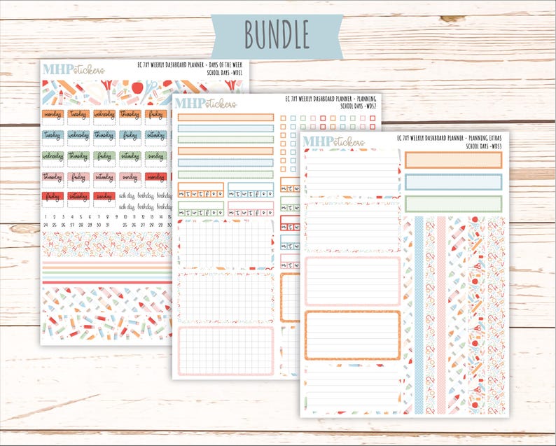SEPTEMBER Weekly Dashboard Kit for 7x9 Erin Condren Planners. "school ...