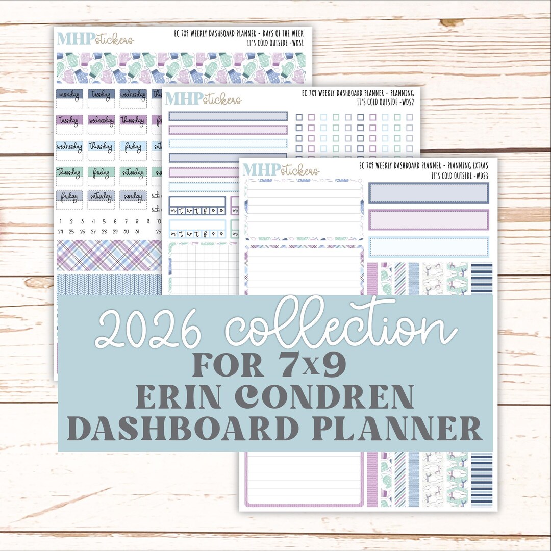 JANUARY Weekly Dashboard Kit for 7x9 Erin Condren Planners. 2026 ...
