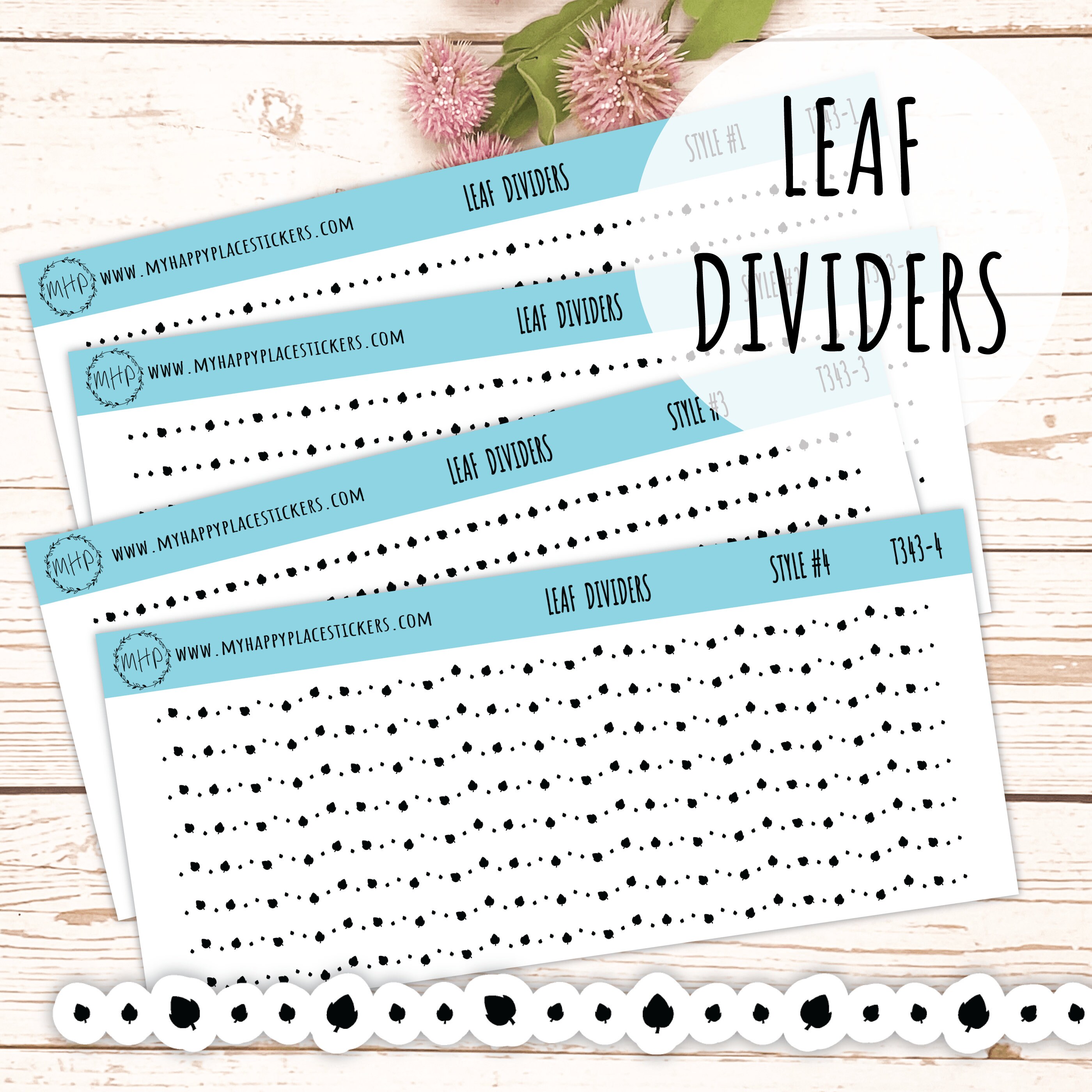 Sticker Beam Divider Leaf Divider Stickers. Decorative Sticker for Planners. Foiled Stickers ...