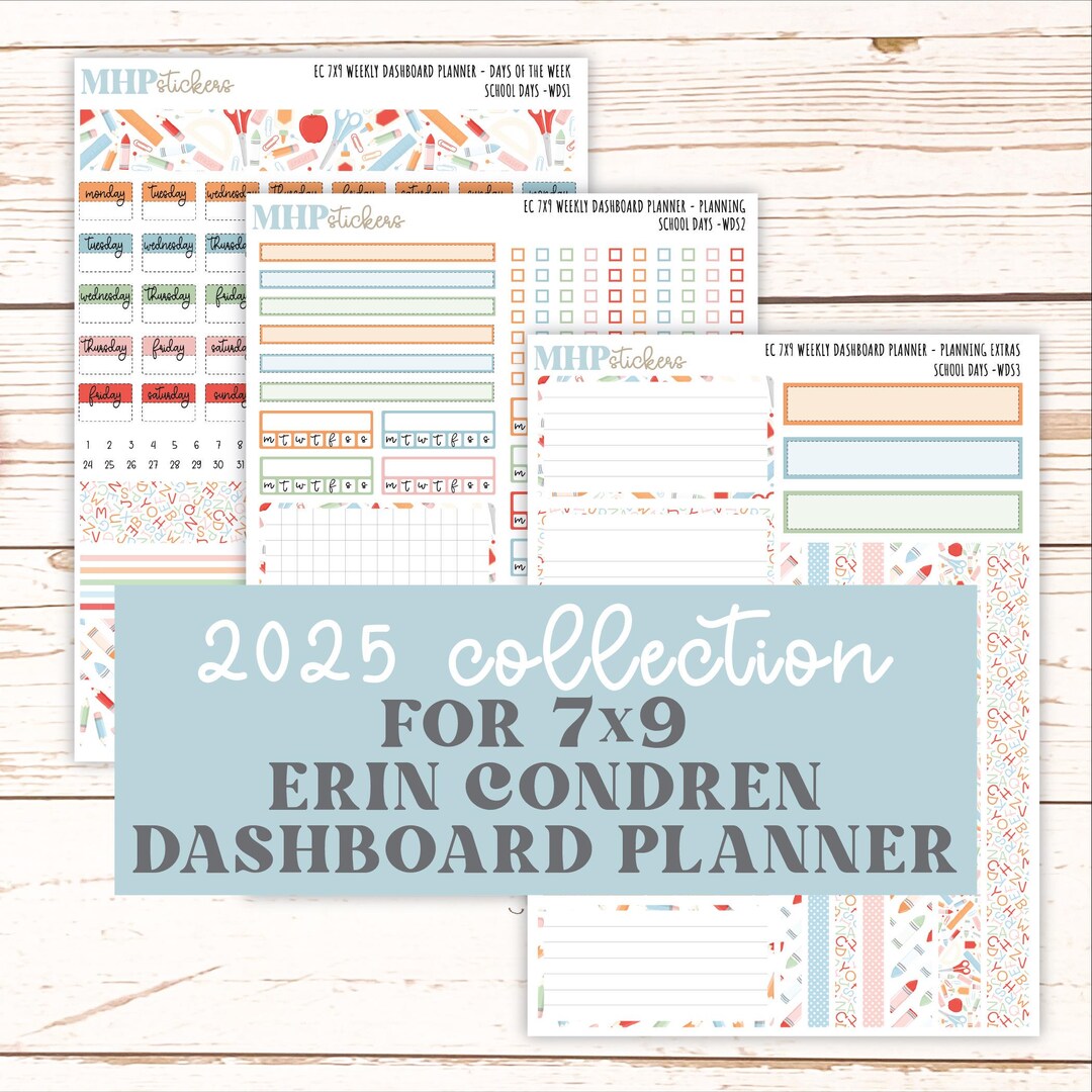 SEPTEMBER Weekly Dashboard Kit for 7x9 Erin Condren Planners. "school ...