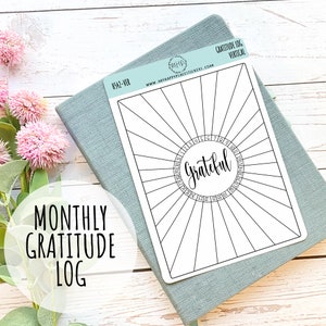 Dankbaarheid Logstickers voor Bullet Journals. Stickers voor planners en organisatoren. Doodle-stickers || H542