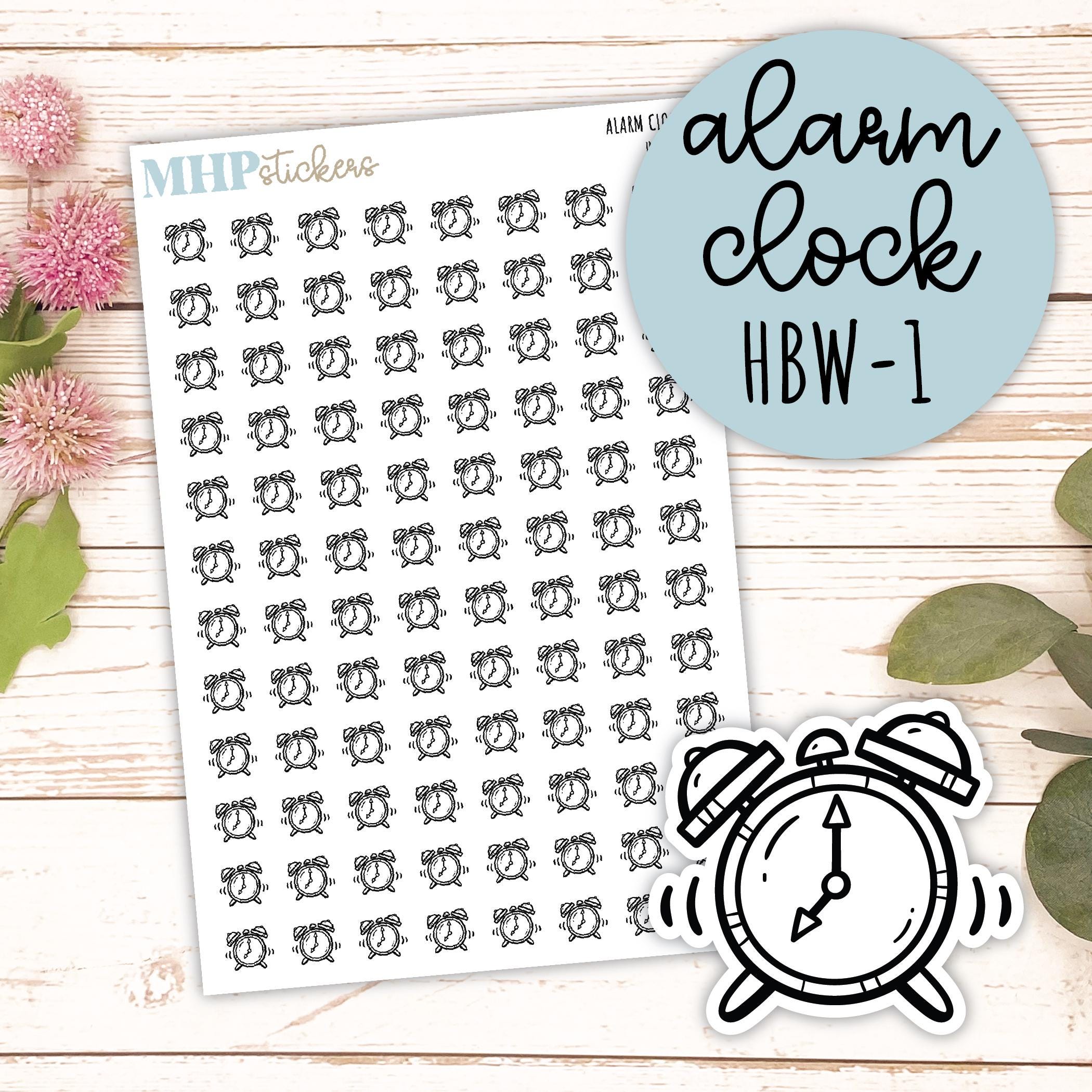 ALARM CLOCK - Black & White Icon. Planner Stickers || HBW-1 - Etsy