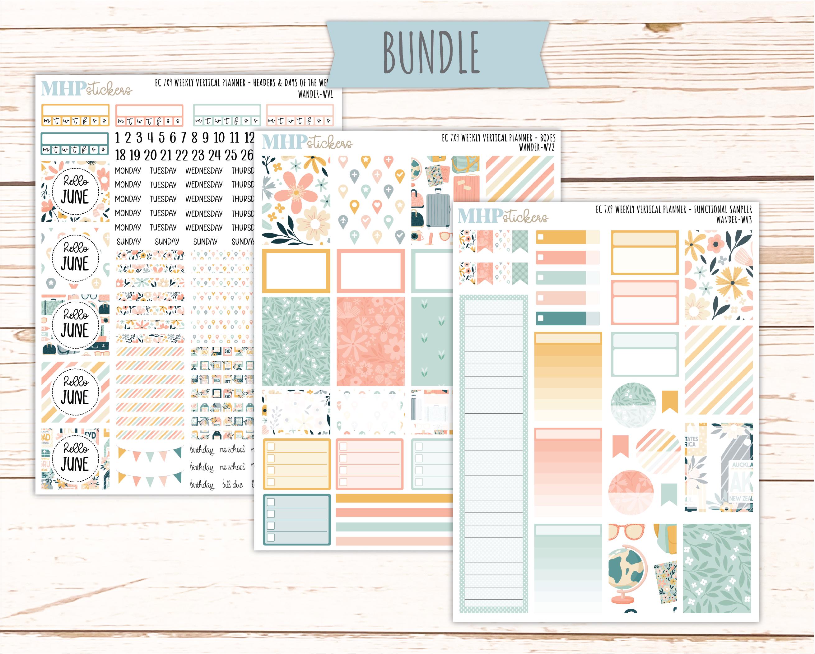JUNE Weekly Vertical Kits for 7x9 Erin Condren Planners. 2026 ...