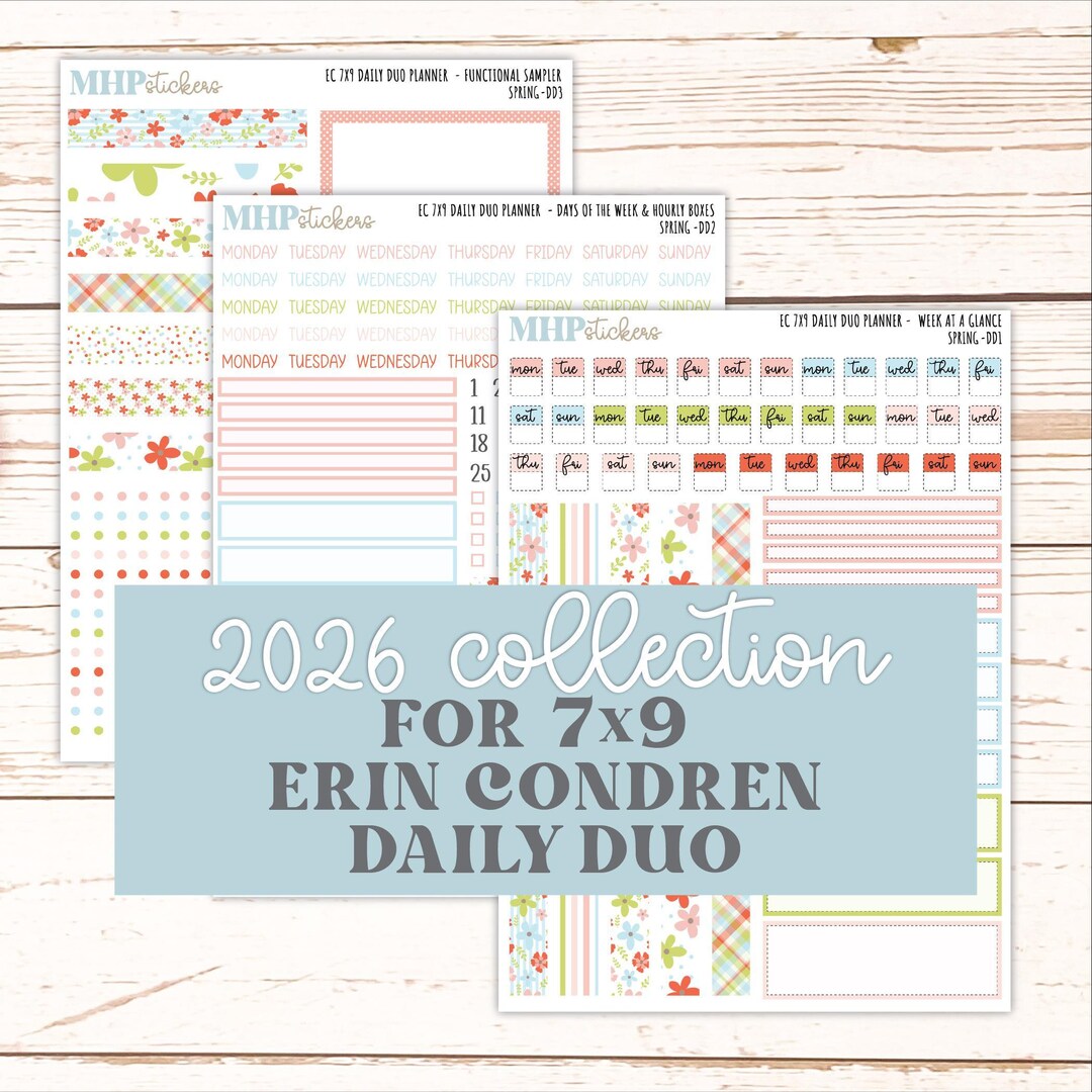 MARCH Daily Duo Sticker Kit for 7x9 Erin Condren Planners. 2026 ...