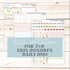 MARCH Daily Duo Sticker Kit for 7x9 Erin Condren Planners. 2026 Collection "Spring"  || ECDD
