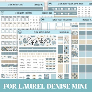 September Stickers for Small Horizontal & Vertical Laurel Denise Planners. (Formerly Mini Planner)  &quot;Farmhouse&quot;  || MFH