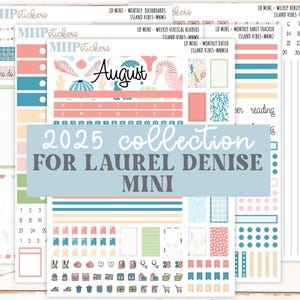 AUGUST 2025 Stickers for Small Horizontal & Vertical Laurel Denise Planners. (Formerly Mini Planner)  &quot;Island Vibes&quot;  || MNIV