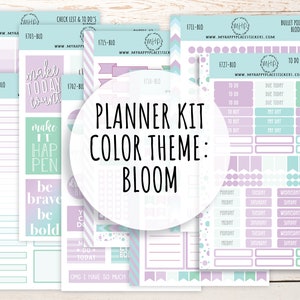 Weekly Kit Sheets &quot;BLOOM&quot;. Stickers for 7X9 Planners and Bullet Journals