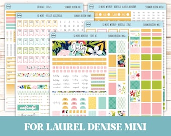 July Sticker for Small Horizontal & Vertical Laurel Denise Planners. (Formerly Mini Planner)  "Summer Bloom"  || MSB