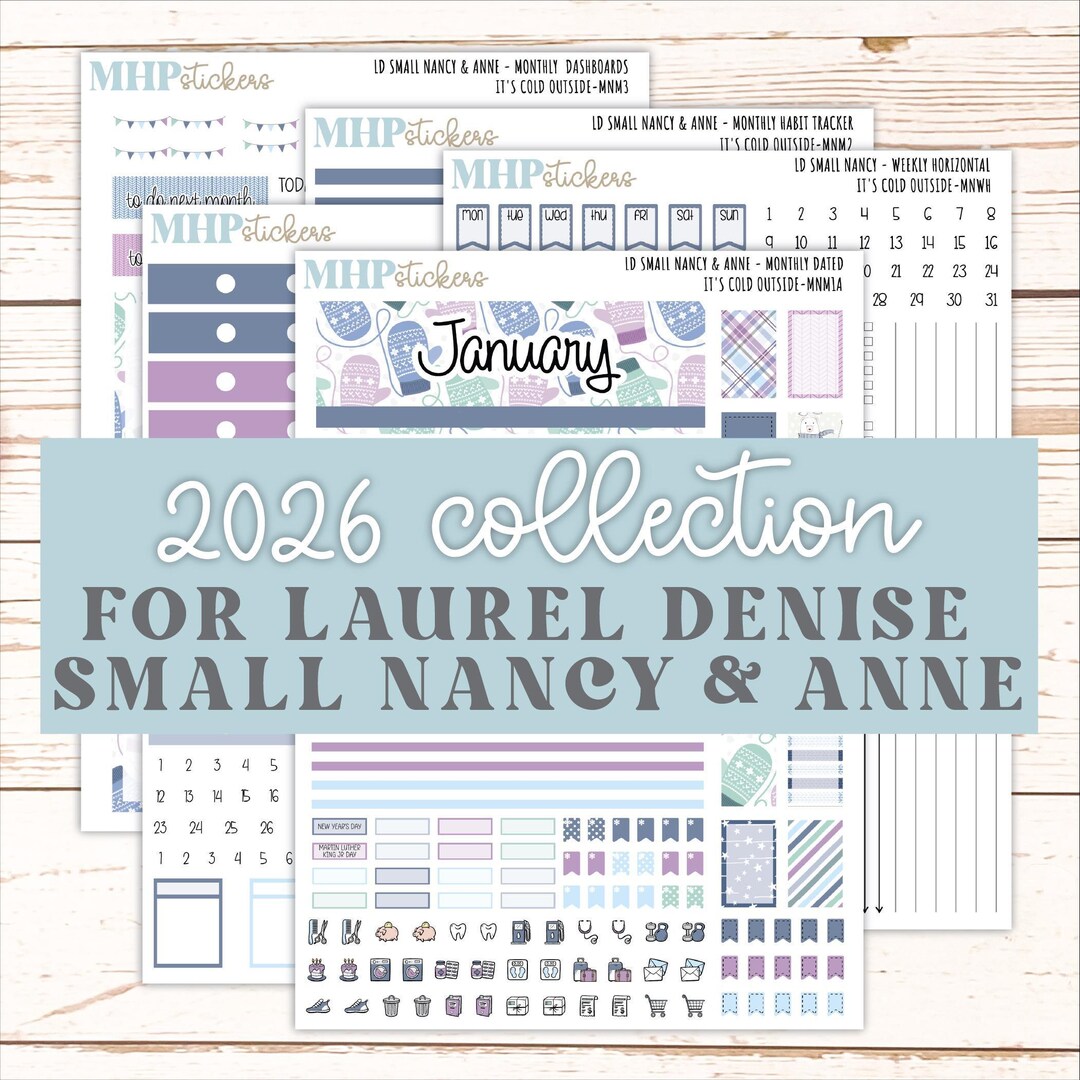 JANUARY 20265 Stickers for Small Nancy & Anne Laurel Denise Planners ...