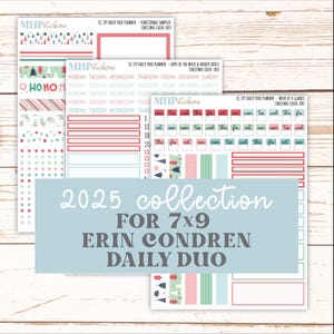 DECEMBER Daily Duo Sticker Kit for 7x9 Erin Condren Planners. "Christmas Cheer"  || ECDD