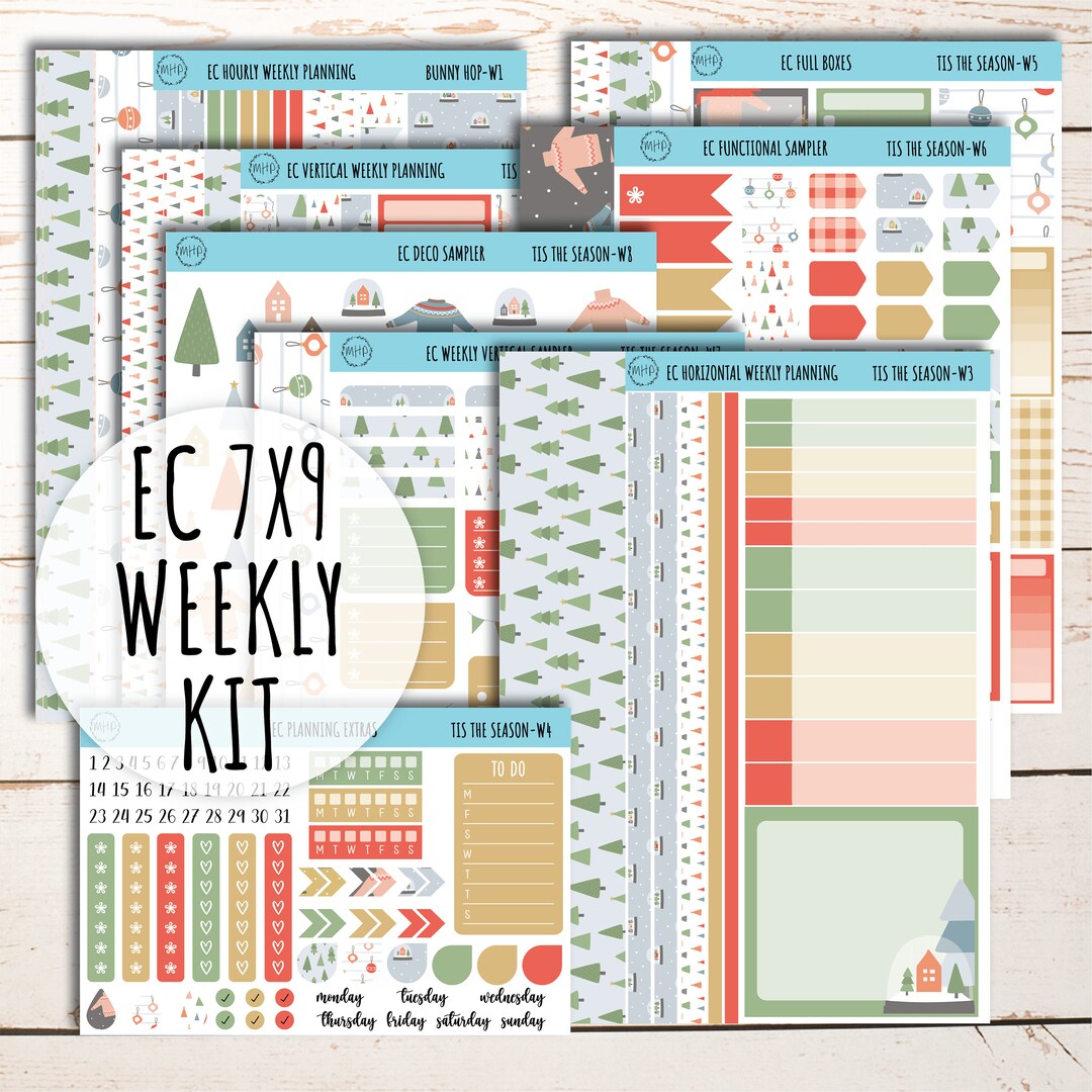 Erin Condren 7x9 Weekly Planning Kit. DECEMBER "tis the Season" Planner ...