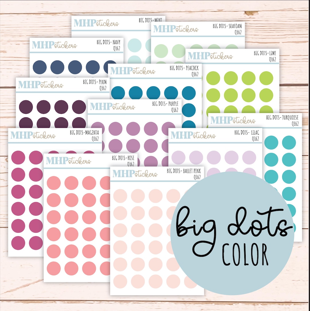 Big Dot Color Stickers for Planners and Bullet Journals || Q162 - Etsy
