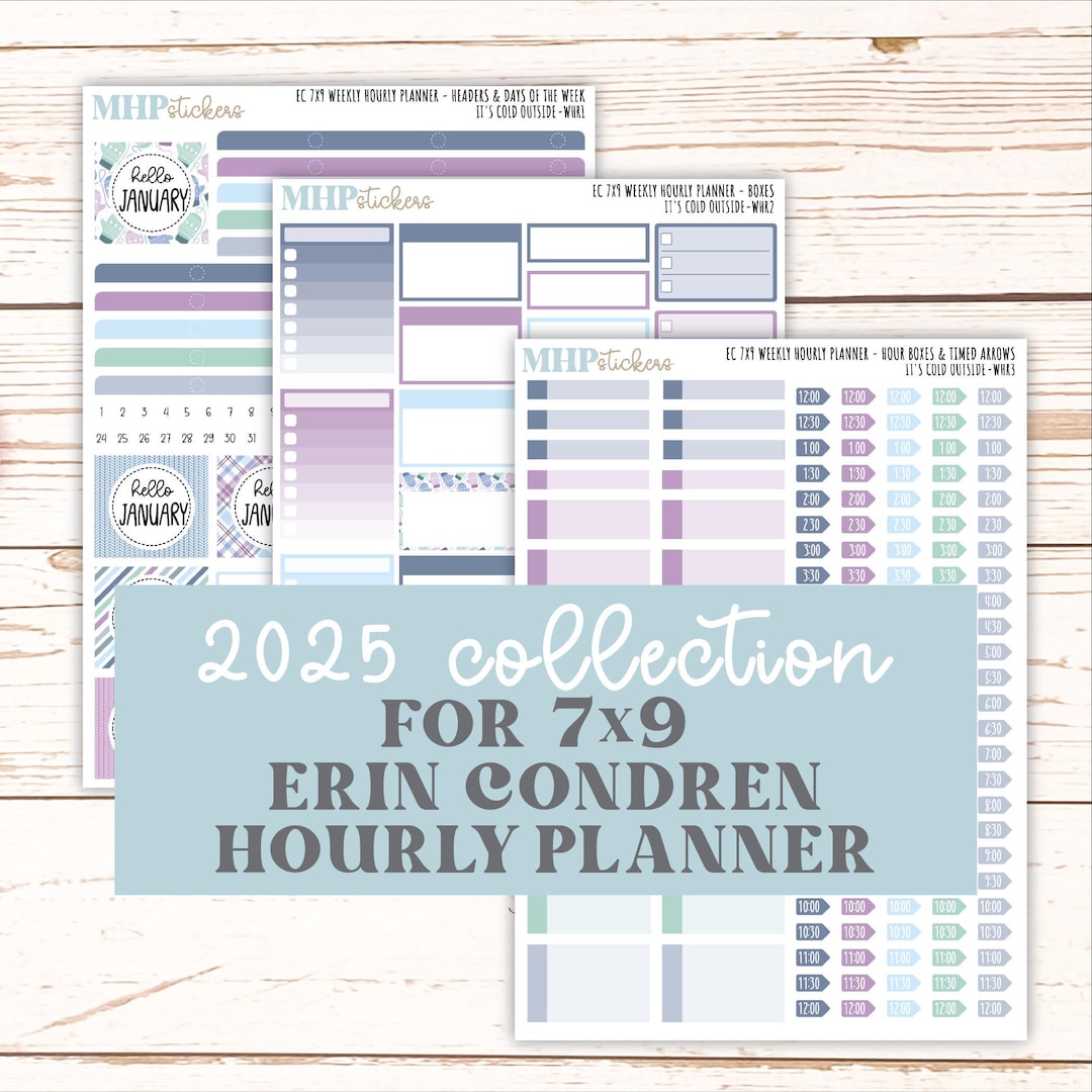 JANUARY Weekly Hourly Planning Kits for 7x9 Erin Condren Planners. 2026 ...