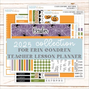 OCTOBER Stickers for EC Teacher Lesson Planner. 2025 Collection  &quot;Hello Halloween&quot;  || ECT