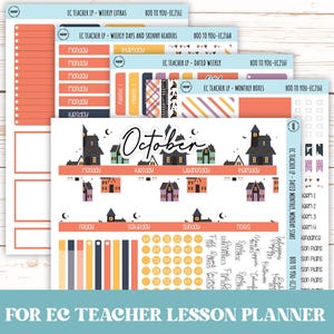 OCTOBER Stickers for EC Teacher Lesson Planner. &quot;Boo to You&quot;  || EC216BY