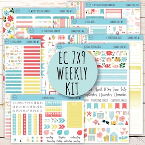 August Weekly Planning Kits for 7x9 Planners. &quot;SUMMER TIME&quot;  || ST-W