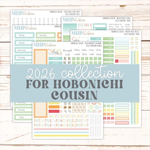 AUGUST 2026 Stickers for Hobonichi Cousin. A5 Planners  "Hello Sunshine"  || HC