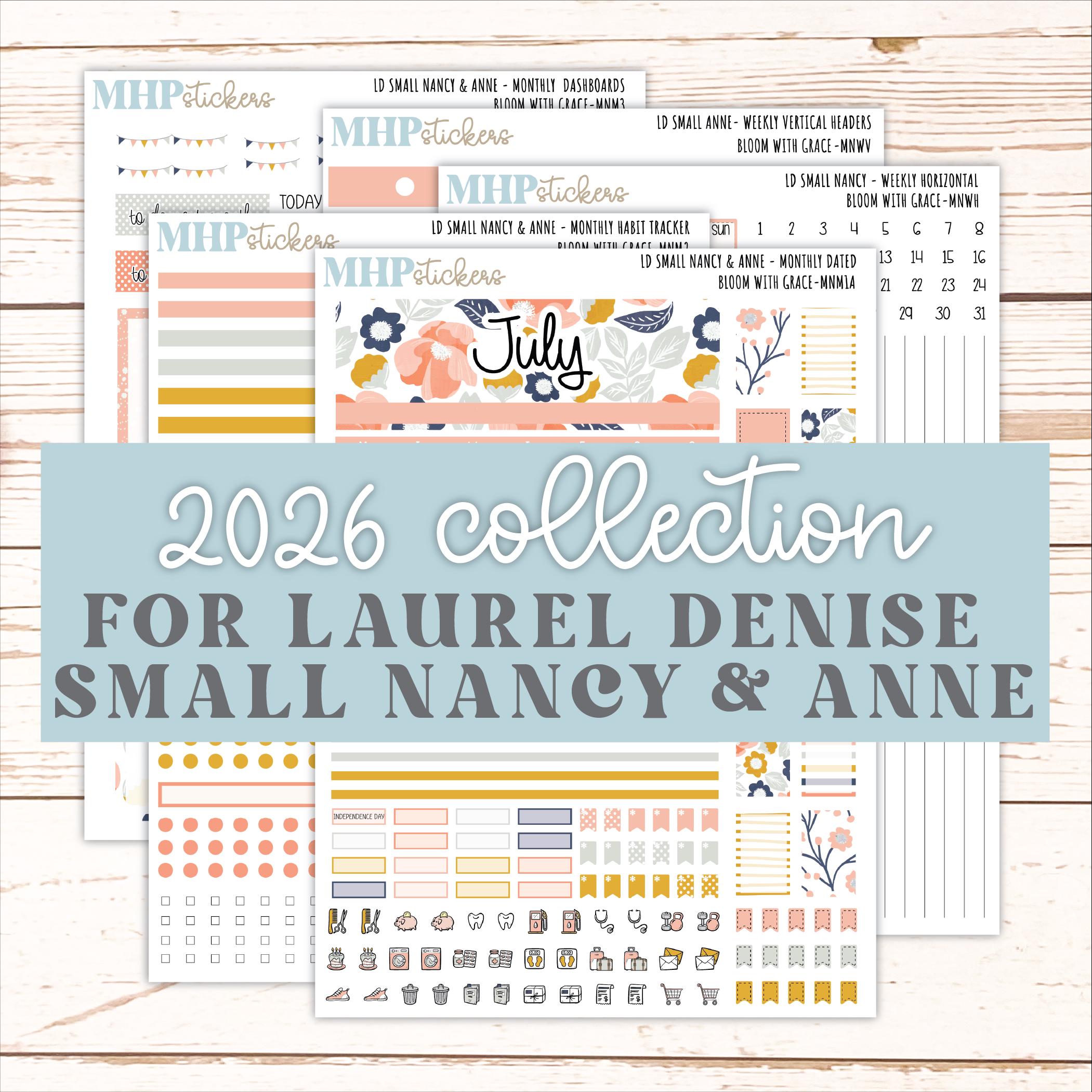JULY 2026 Stickers for Small Nancy & Anne Laurel Denise Planners "bloom ...